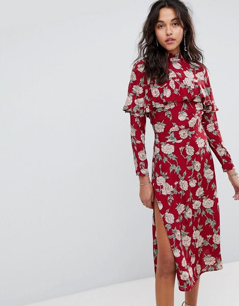 Платье миди с цветочным принтом Flynn Skye - Красный 1188360