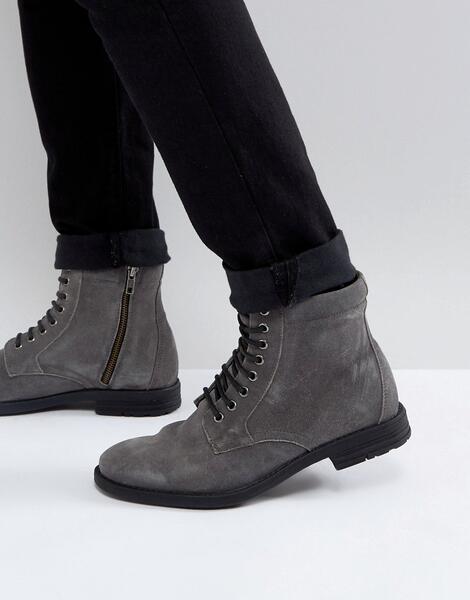 Черные ботинки на шнуровке в стиле милитари Kg By Kurt Geiger - Серый Kg Kurt Geiger 1078134