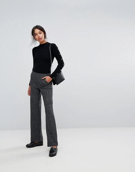 Строгие брюки с широкими штанинами Esprit - Черный EDC by Esprit 1182663