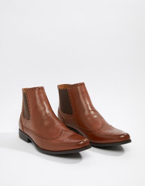 Светло-коричневые ботинки челси из искусственной кожи ASOS - Рыжий ASOS DESIGN 1099975