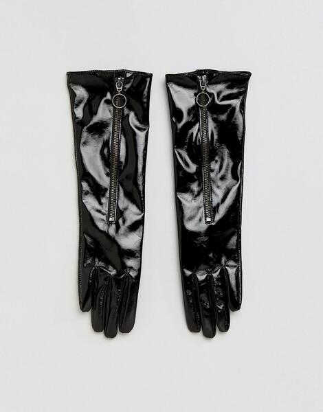 Лакированные перчатки ASOS - Черный 1106592