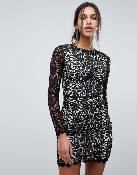 Кружевное цельнокройное платье Parisian - Черный 1168973