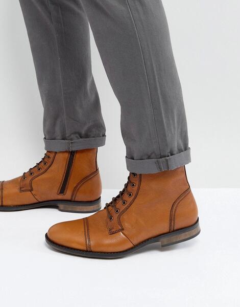 Светло-коричневые кожаные ботинки на шнуровке Dead Vintage - Рыжий 1081421
