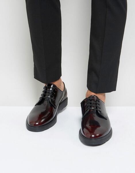 Бордовые блестящие туфли на шнуровке Silver Street - Красный 1121571