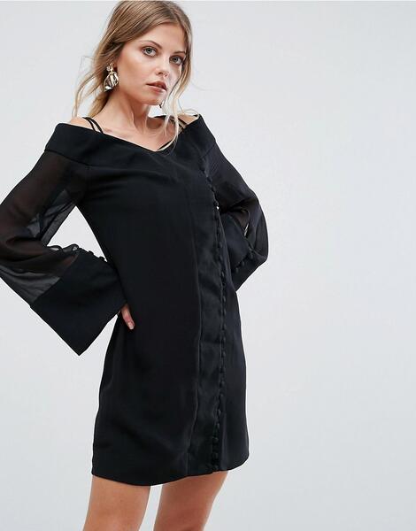 Платье мини с широкими рукавами C/Meo Collective Presence - Черный 1163371