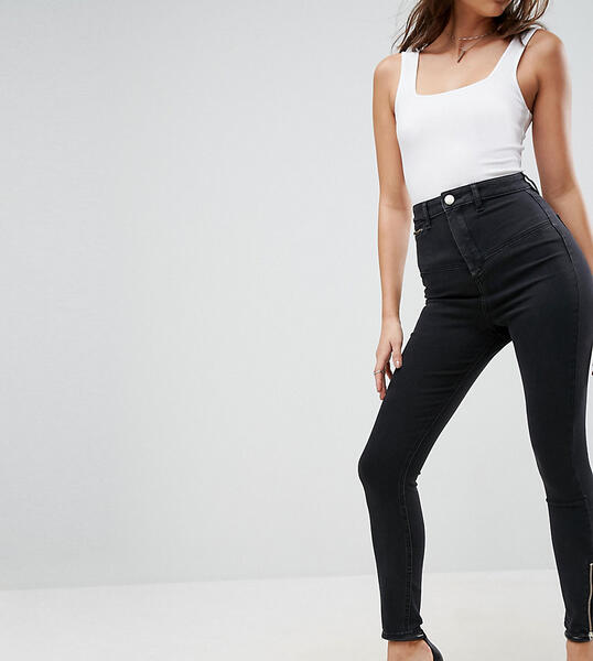 Черные джинсы скинни с завышенной талией ASOS RIDLEY - Черный ASOS DESIGN 1124998
