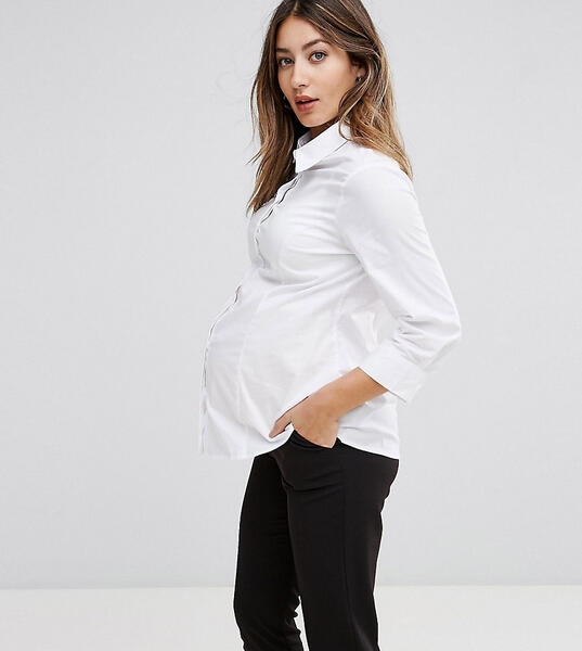 Рубашка из эластичного хлопка с рукавами 3/4 ASOS DESIGN Maternity ful Asos Maternity 1103175
