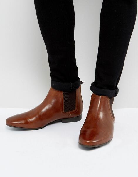 Светло-коричневые кожаные ботинки челси River Island - Рыжий 1131272