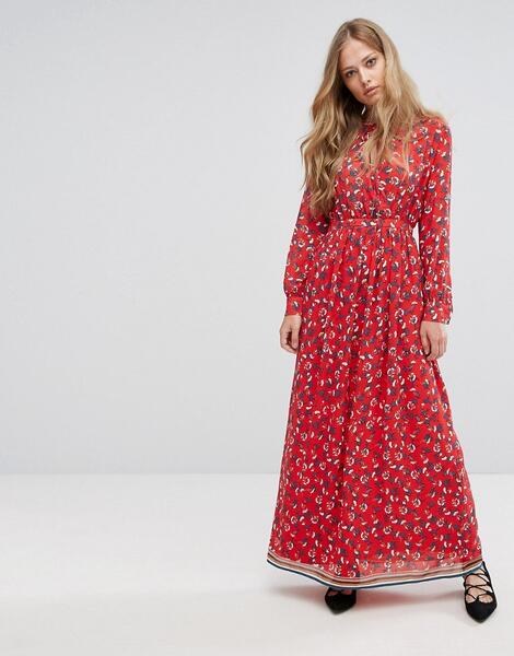Платье макси с цветочным принтом Suncoo - Красный 1134107