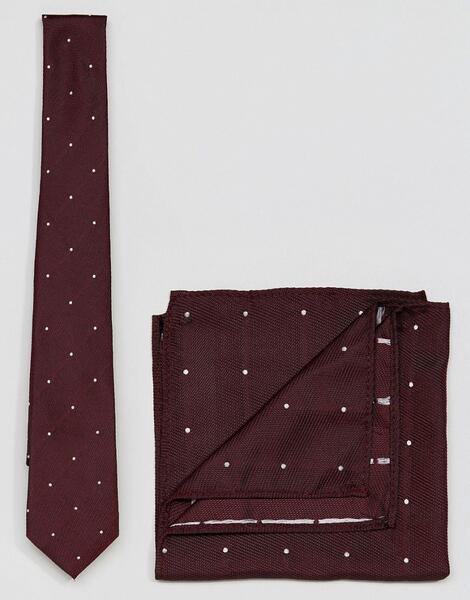 Набор из галстука и платка для нагрудного кармана в горошек ASOS DESIG ASOS DESIGN 1107660