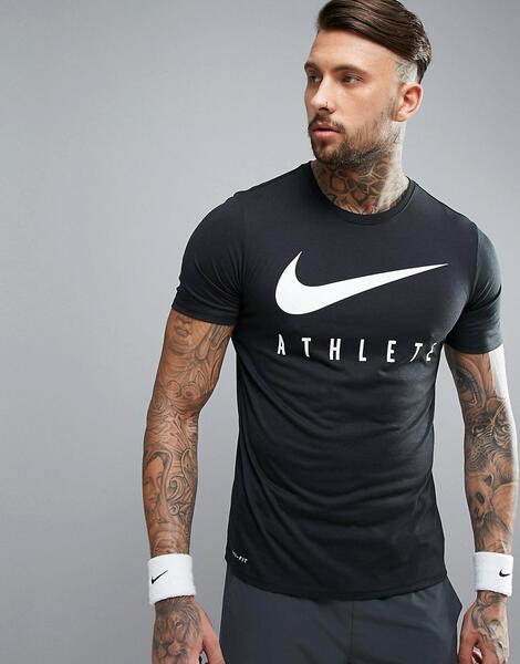 Черная футболка Nike Training Dri-FIT Athlete 739420-010 - Белый 967577