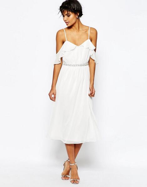 Платье миди ASOS - Белый ASOS DESIGN 847495