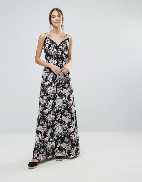 Платье макси с цветочным принтом и кружевной отделкой Uttam Boutique 1102261
