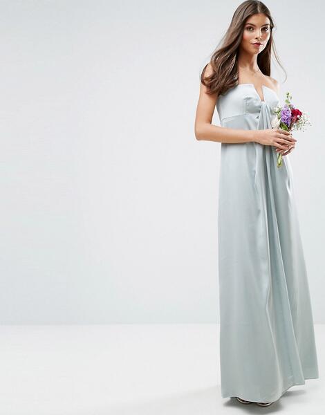 Платье-бандо макси ASOS DESIGN Bridesmaid - Зеленый 991736