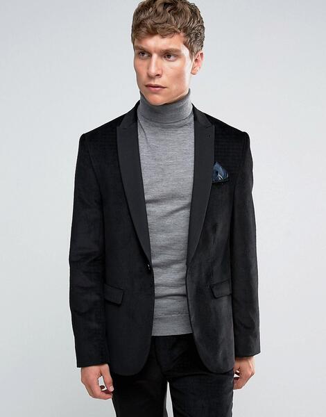 Комбинируемый черный пиджак узкого кроя ASOS - Черный ASOS DESIGN 893309