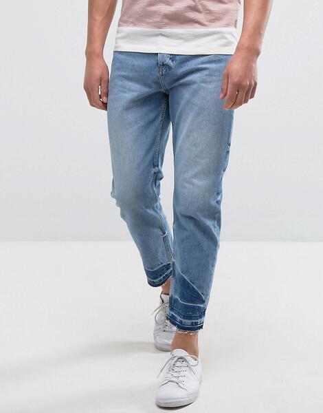 Свободные джинсы с необработанными краями Kiomi - Синий 998060