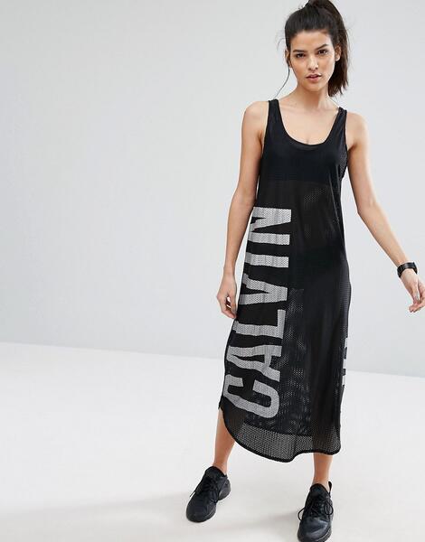 Сетчатое платье с логотипом Calvin Klein - Черный 1007887