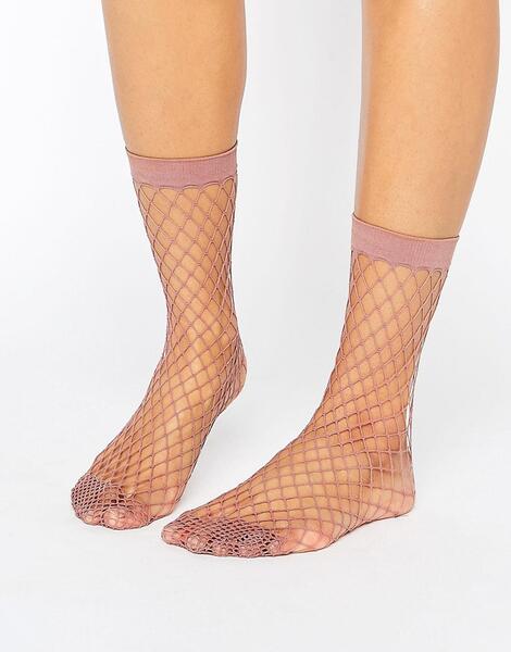 Сиреневые носки в крупную сетку ASOS - Фиолетовый ASOS DESIGN 1002840