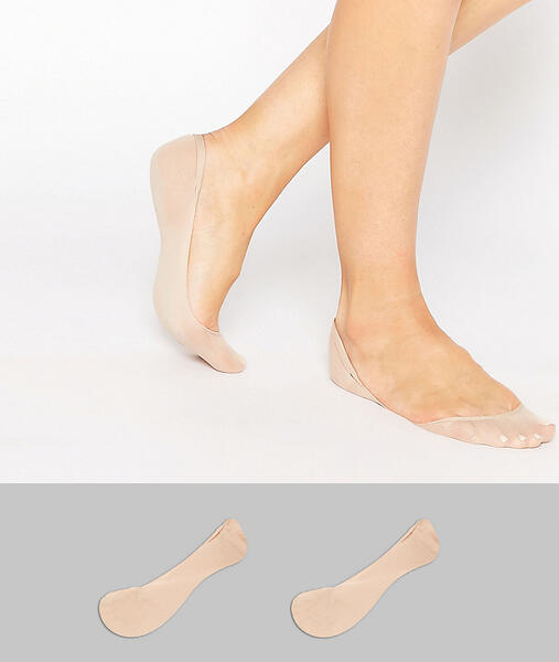 2 пары невидимых носков ASOS DESIGN - Бежевый 832770