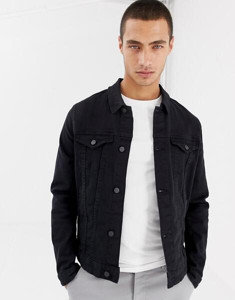 Черная джинсовая куртка скинни ASOS DESIGN - Черный 765541