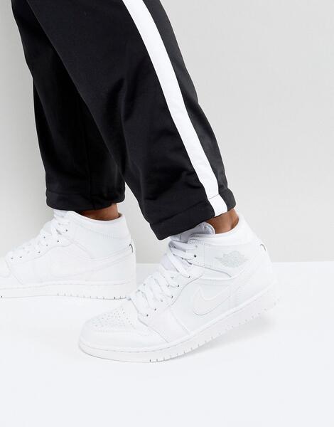 Белые кроссовки средней высоты Nike Air Jordan 1 554724-104 - Белый