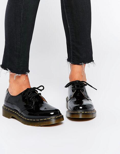 Черные лакированные туфли на плоской подошве Dr Martens 1461 - Черный Dr. Martens 524924